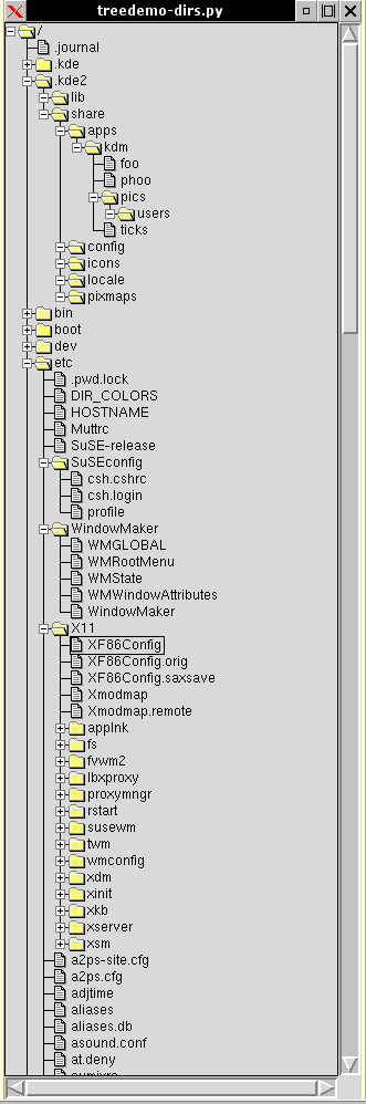 example tree display